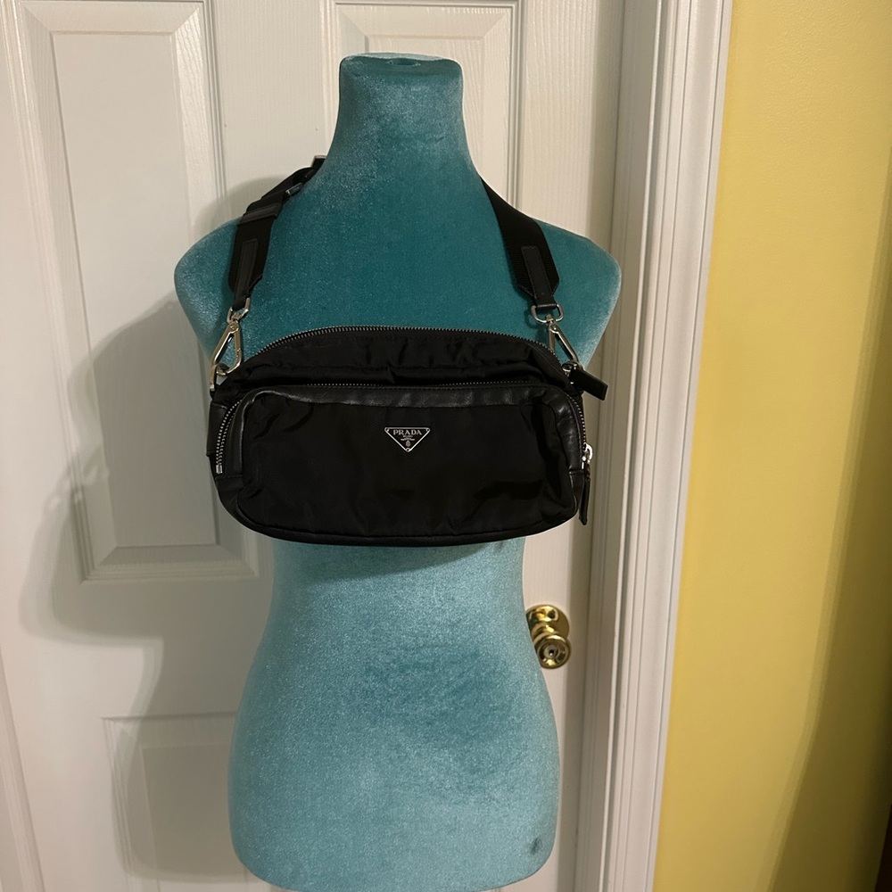Prada Black Nylon Crossbody Shoulder Bag